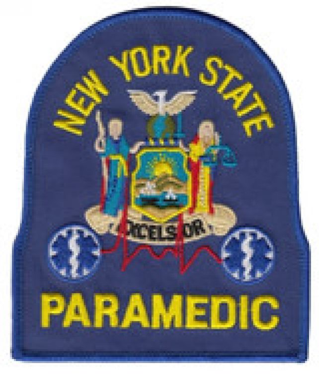NEW YORK STATE PARAMEDIC SHOULDER PATCH - SEW ON.